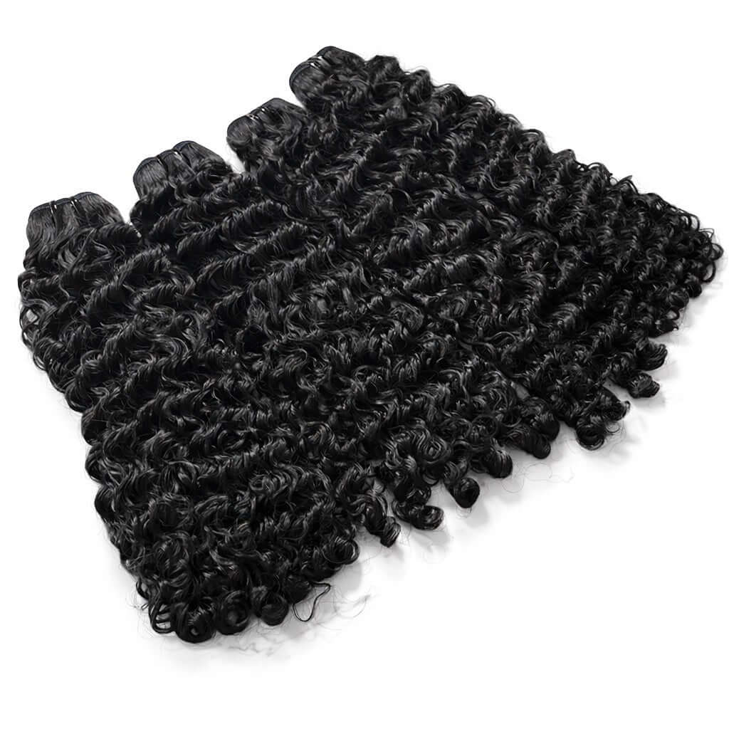Burmese curly hair extensions natural 1B EP Studios